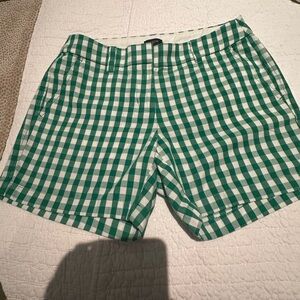J crew 5 inch Green Checkered Women's Shorts